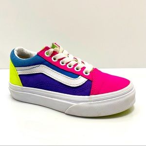 Vans Old Skool Neon Color-Block Sk-8 Shoe - Little Kid - Pink / Purple / Yellow